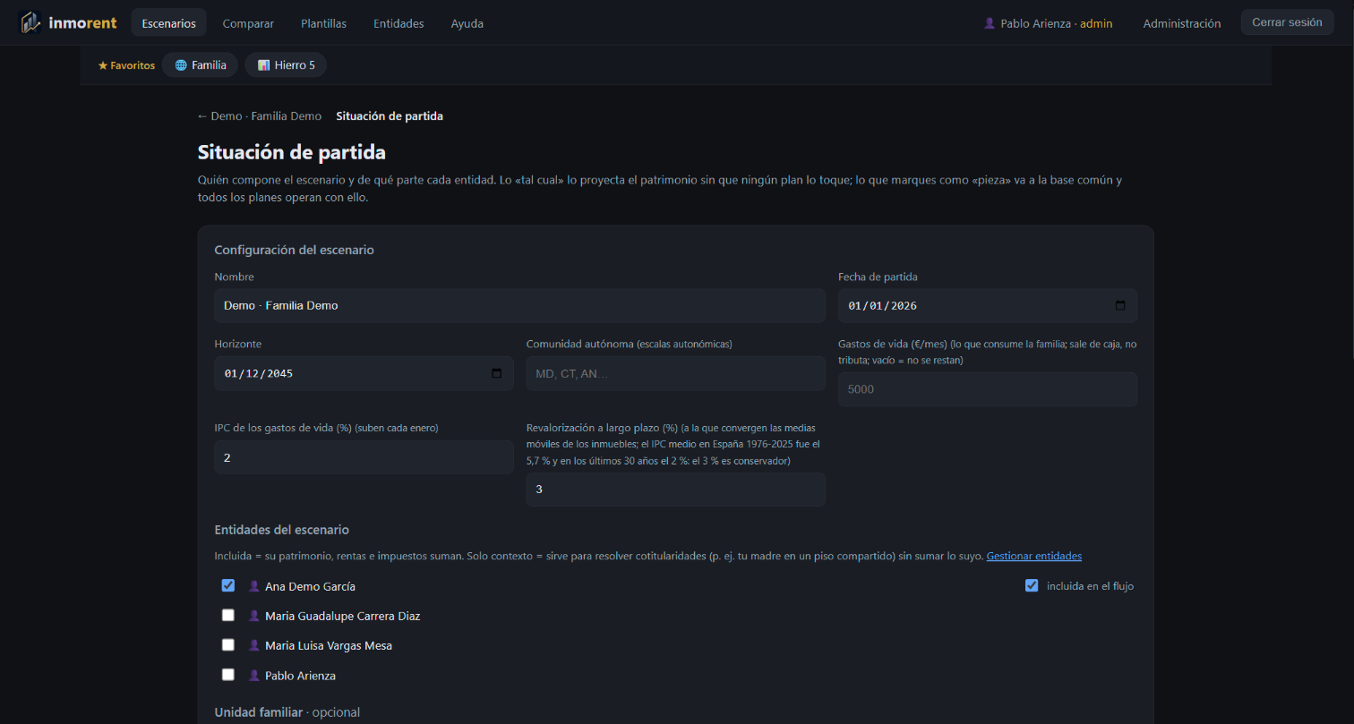 Configuración del escenario